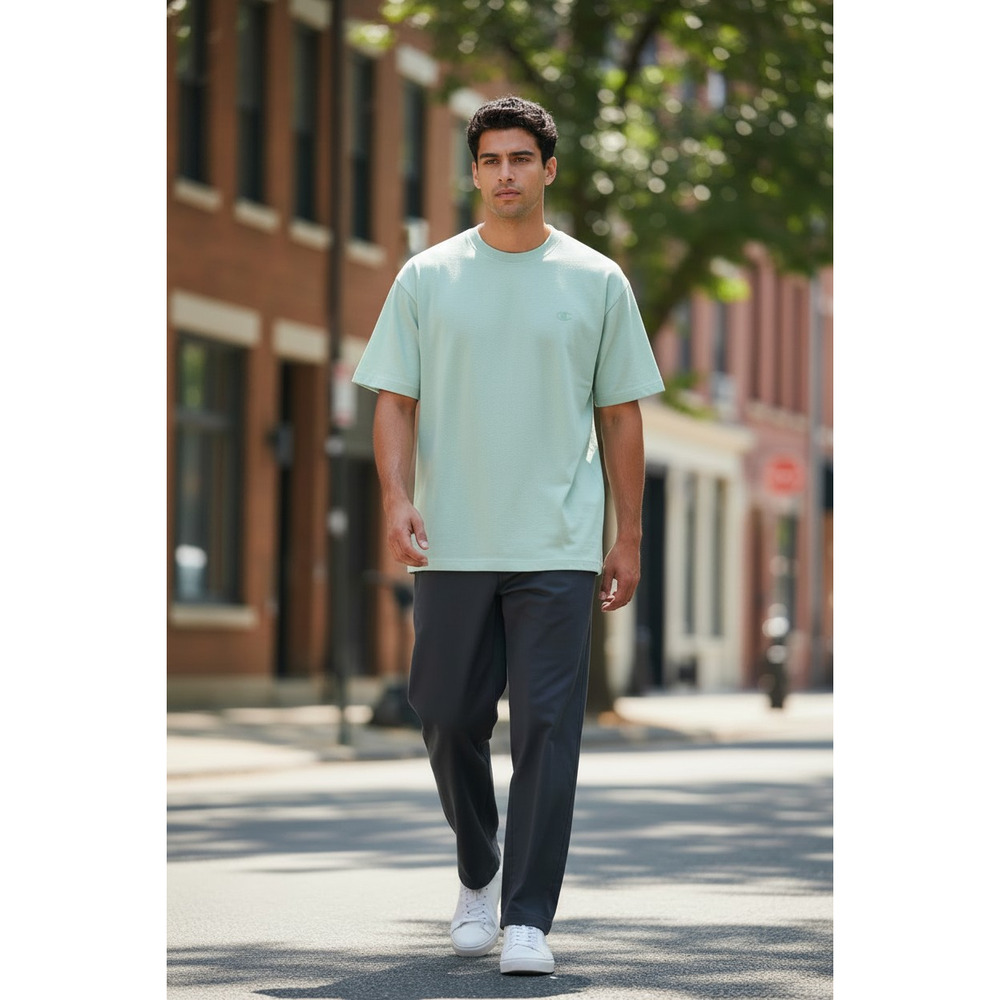 Champion Logo Crewneck SS T-Shirt Color: Mint Size: Large
